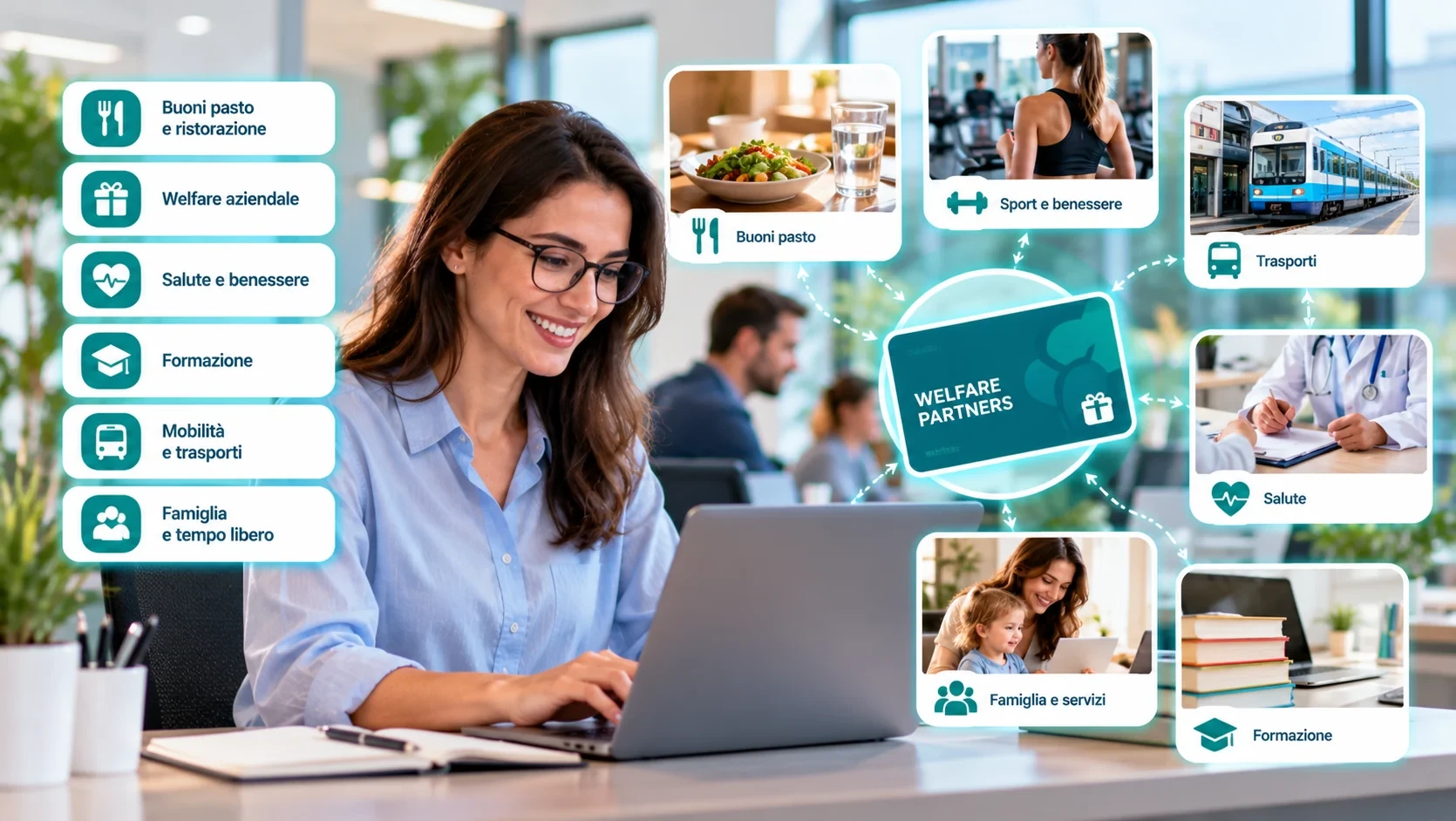 Welfare Partners e welfare aziendale con benefit dedicati a salute, benessere, formazione, mobilità e famiglia